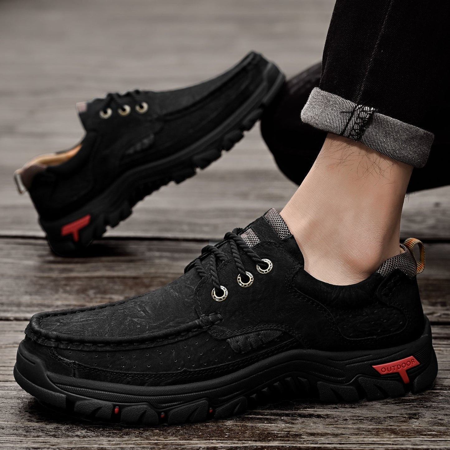 Men's Orthopedic Comfort Lace-Up Boots with Enhanced Traction and Pain Relief
