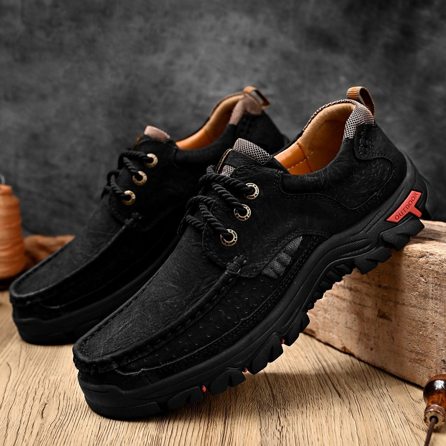 Men's Orthopedic Comfort Lace-Up Boots with Enhanced Traction and Pain Relief