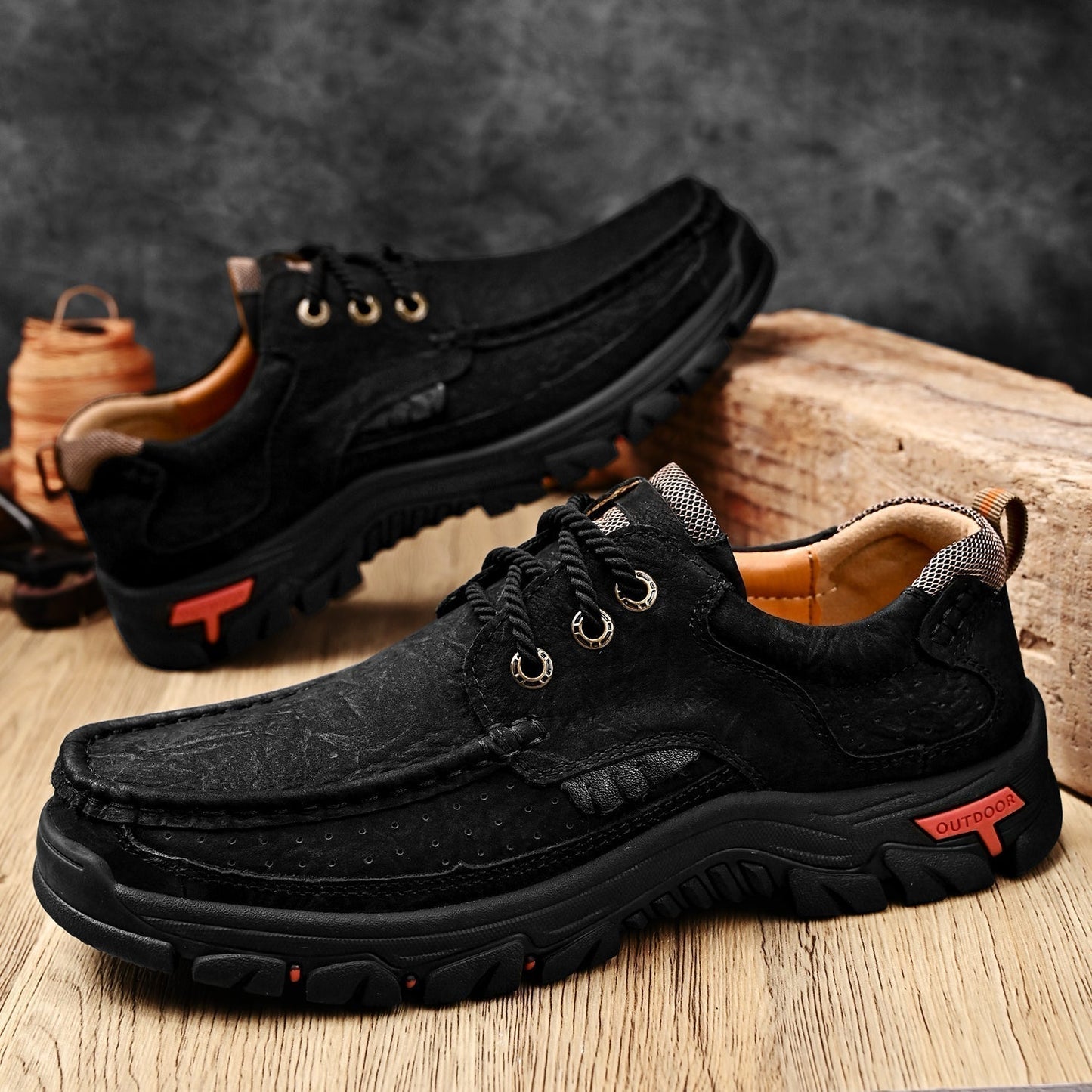 Men's Orthopedic Comfort Lace-Up Boots with Enhanced Traction and Pain Relief
