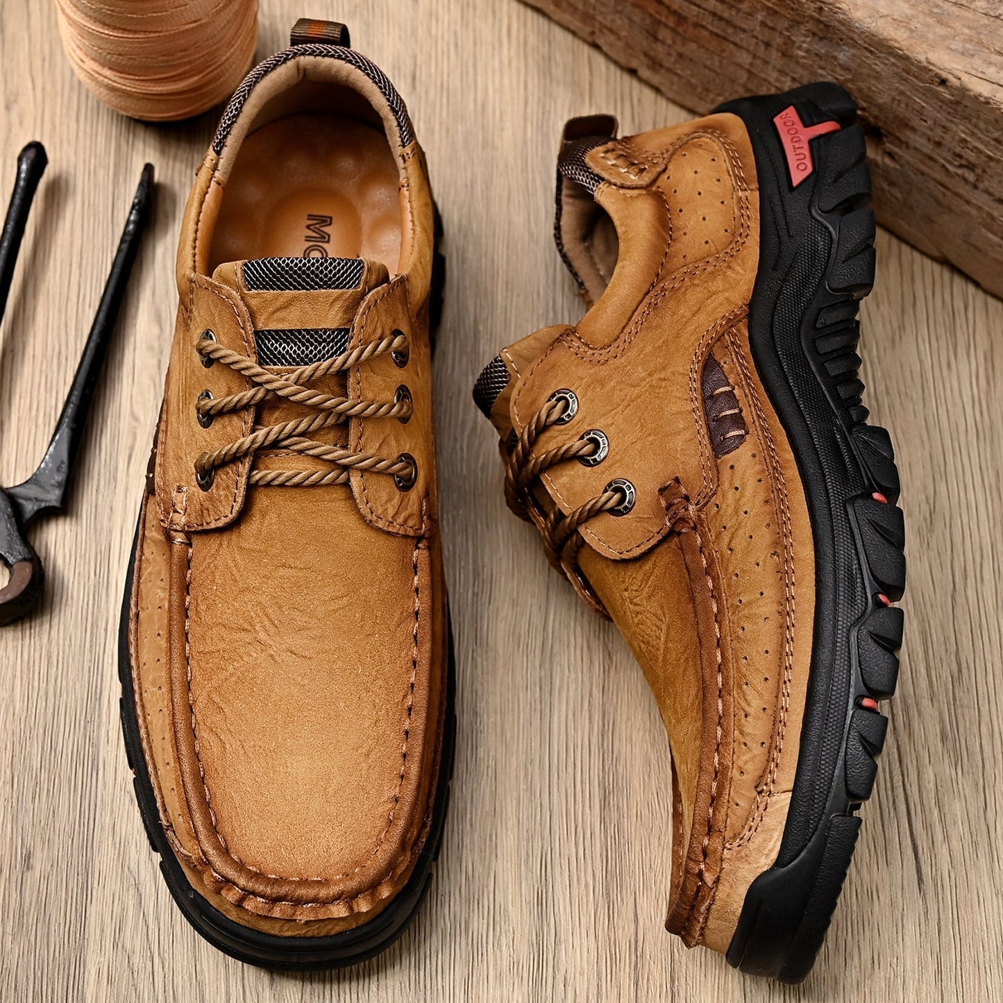 Men's Orthopedic Comfort Lace-Up Boots with Enhanced Traction and Pain Relief