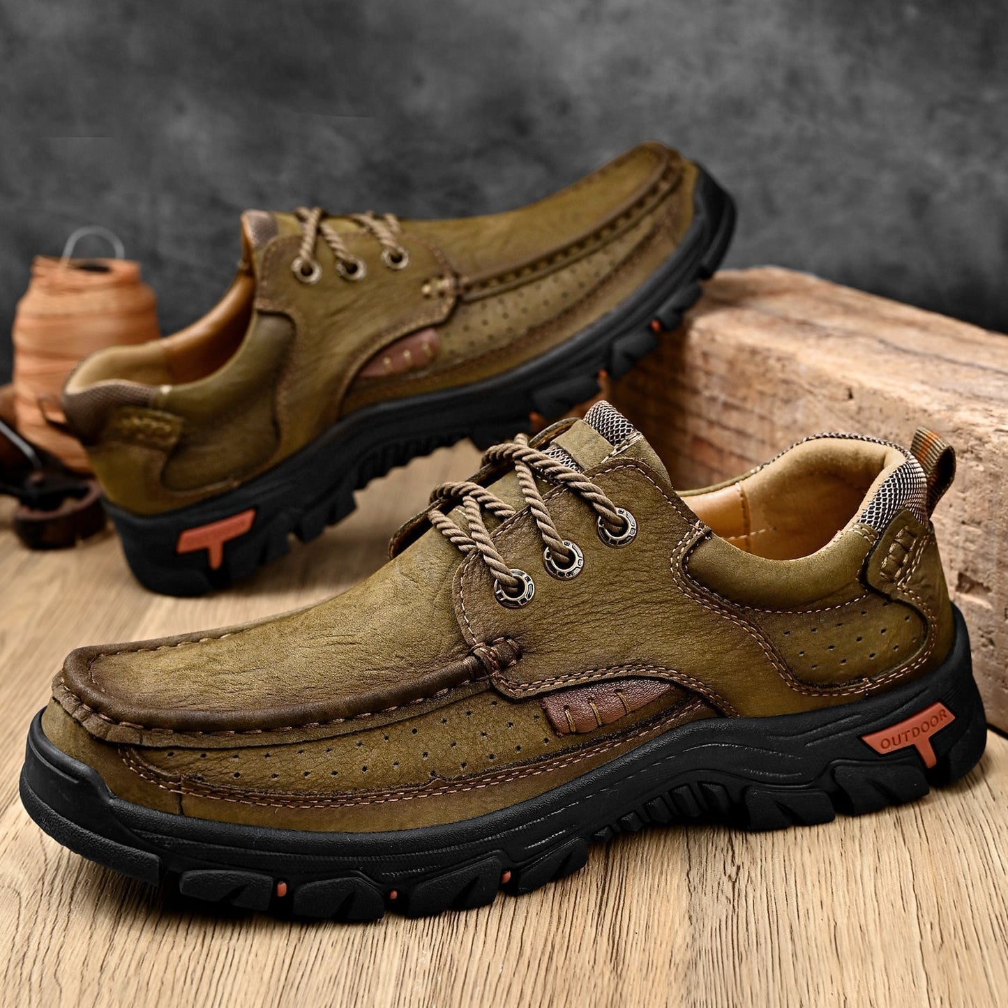 Men's Orthopedic Comfort Lace-Up Boots with Enhanced Traction and Pain Relief