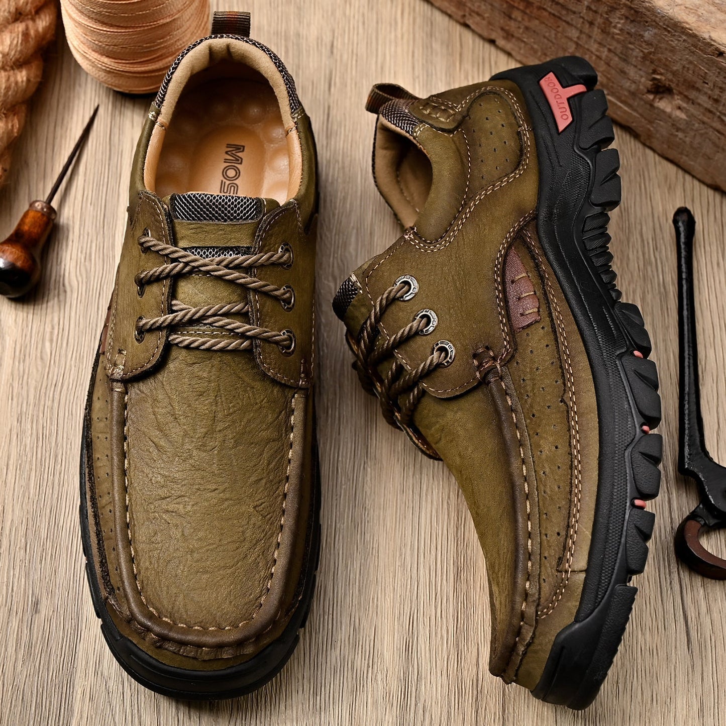 Men's Orthopedic Comfort Lace-Up Boots with Enhanced Traction and Pain Relief