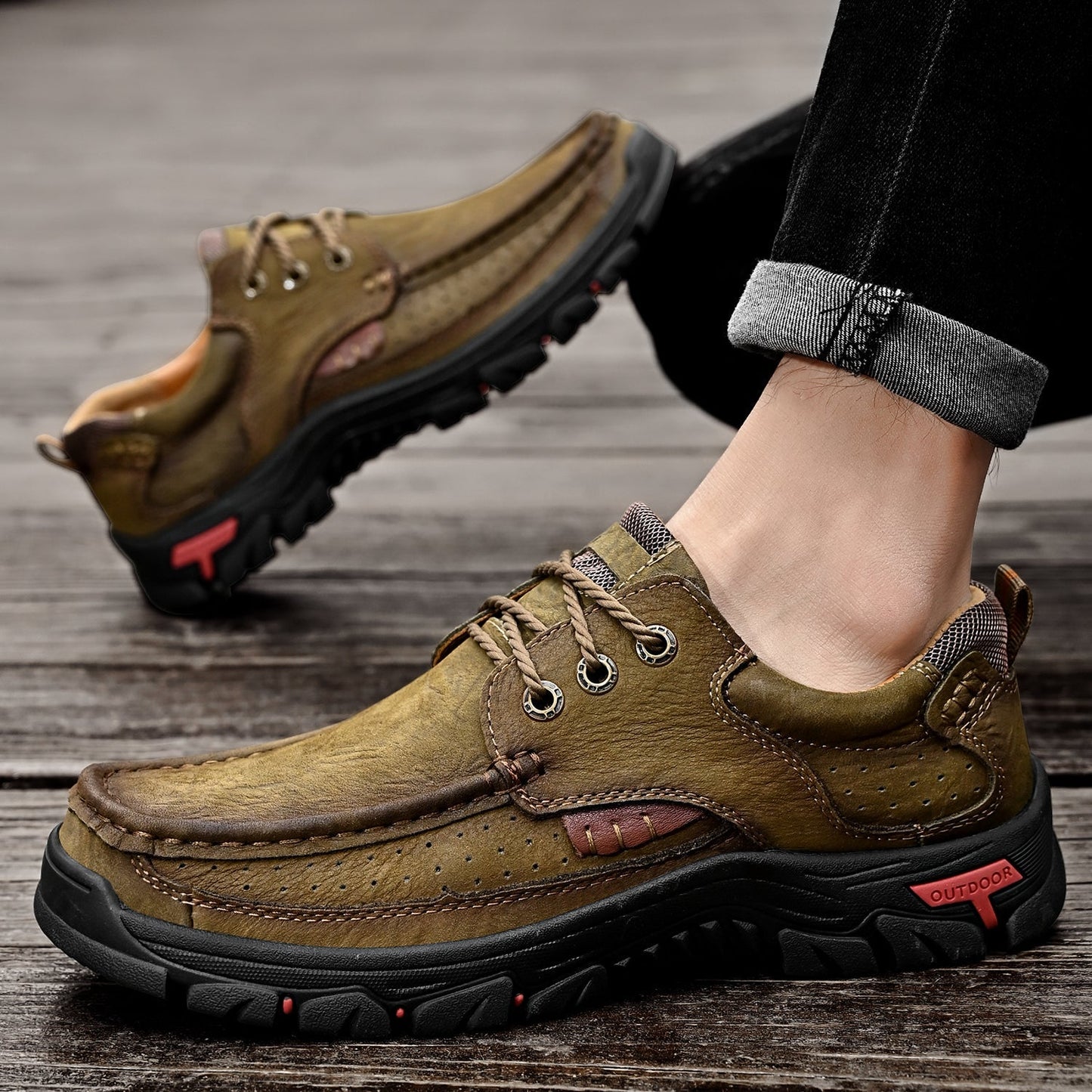 Men's Orthopedic Comfort Lace-Up Boots with Enhanced Traction and Pain Relief