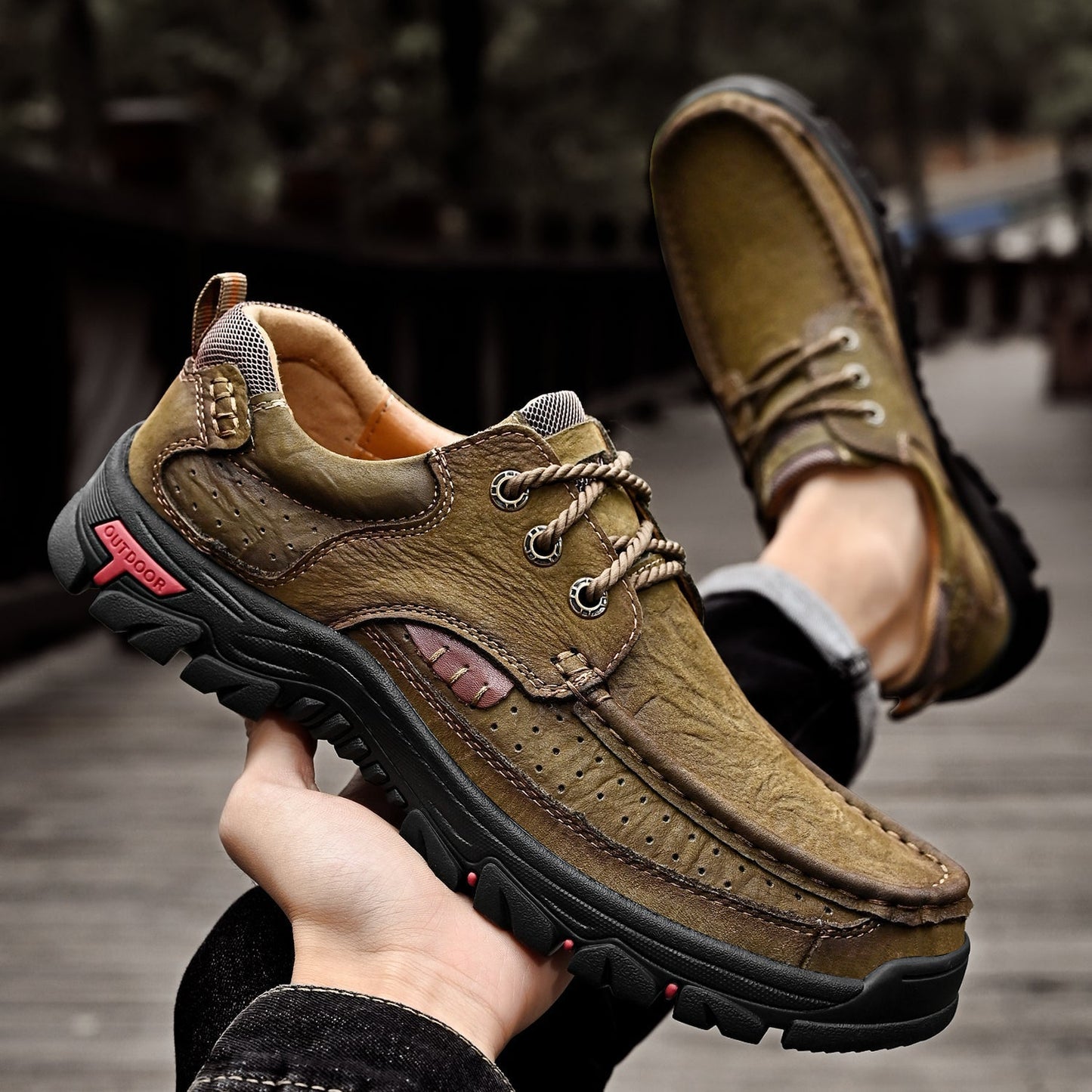 Men's Orthopedic Comfort Lace-Up Boots with Enhanced Traction and Pain Relief