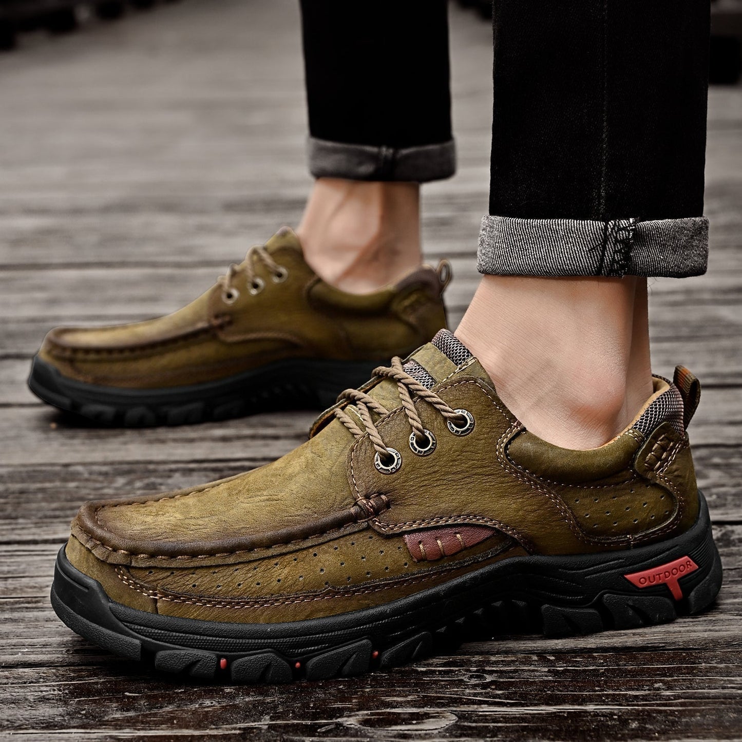 Men's Orthopedic Comfort Lace-Up Boots with Enhanced Traction and Pain Relief