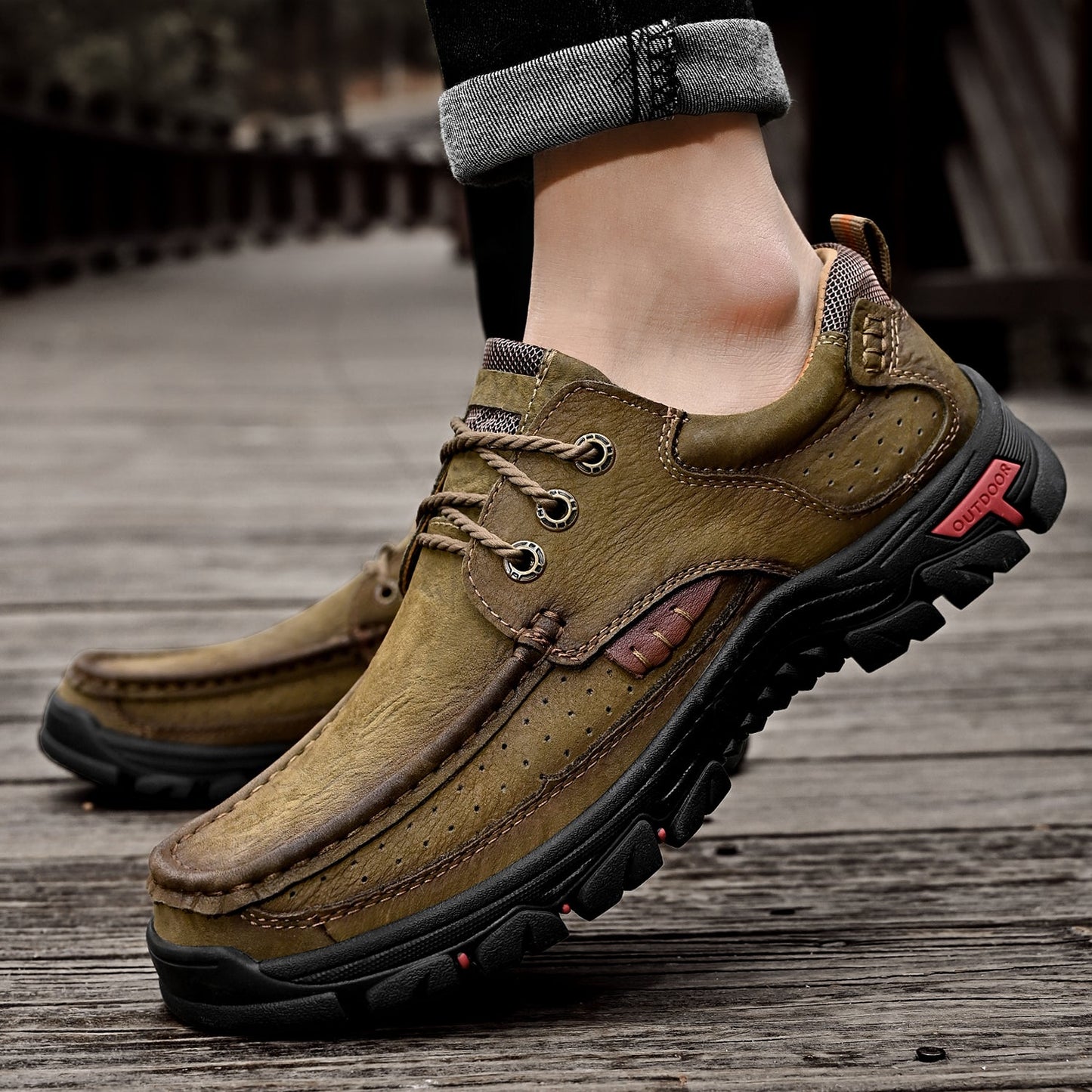 Men's Orthopedic Comfort Lace-Up Boots with Enhanced Traction and Pain Relief