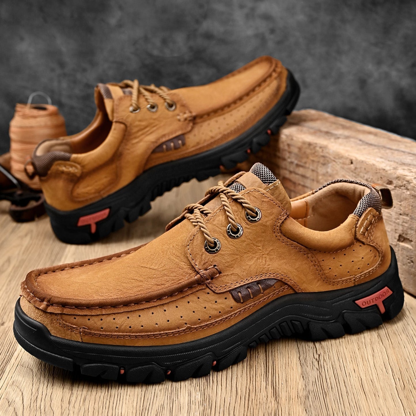Men's Orthopedic Comfort Lace-Up Boots with Enhanced Traction and Pain Relief