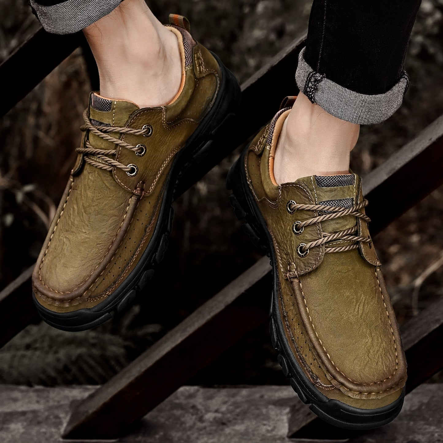 Men's Orthopedic Comfort Lace-Up Boots with Enhanced Traction and Pain Relief