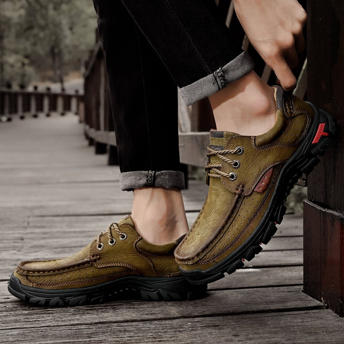 Men's Orthopedic Comfort Lace-Up Boots with Enhanced Traction and Pain Relief