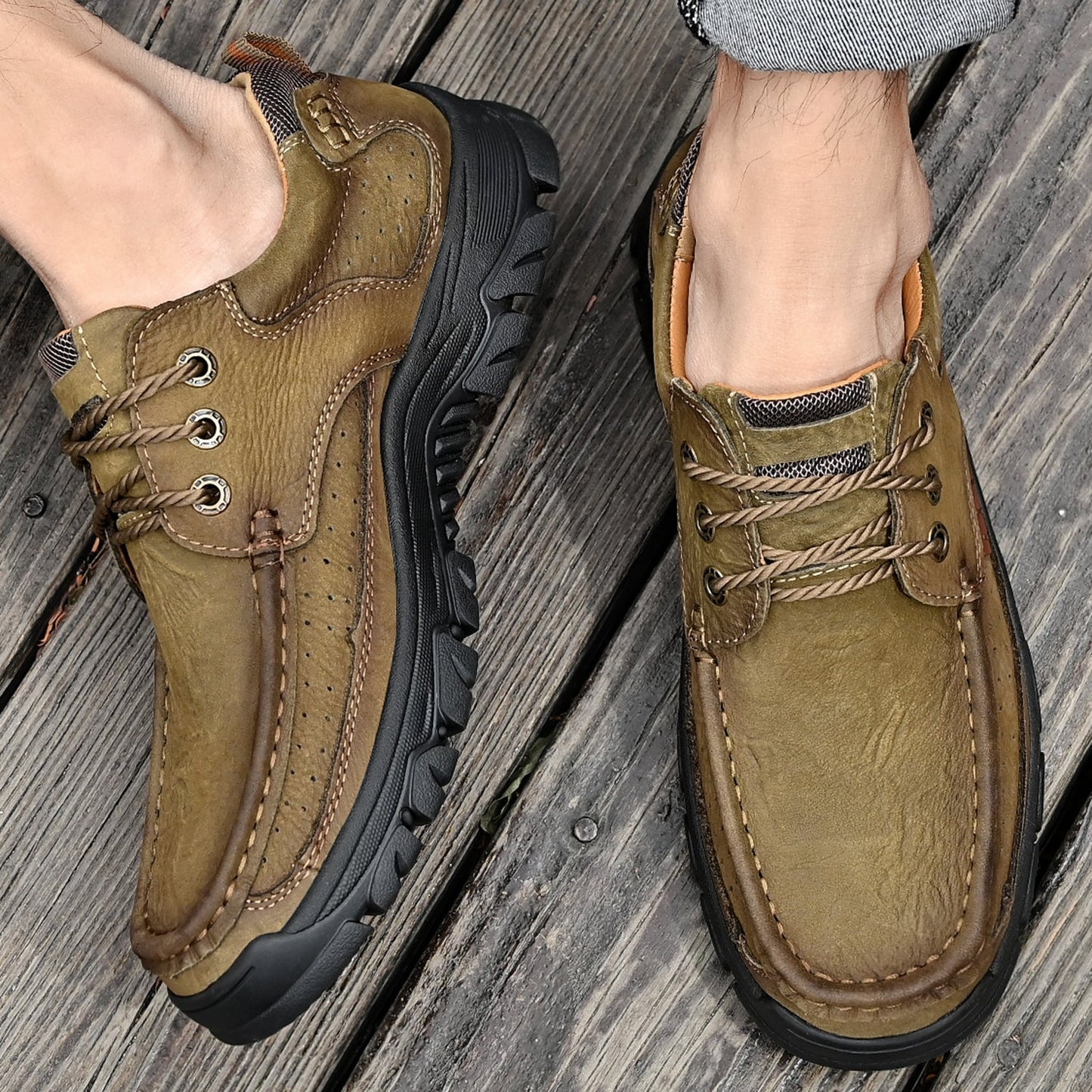 Men's Orthopedic Comfort Lace-Up Boots with Enhanced Traction and Pain Relief
