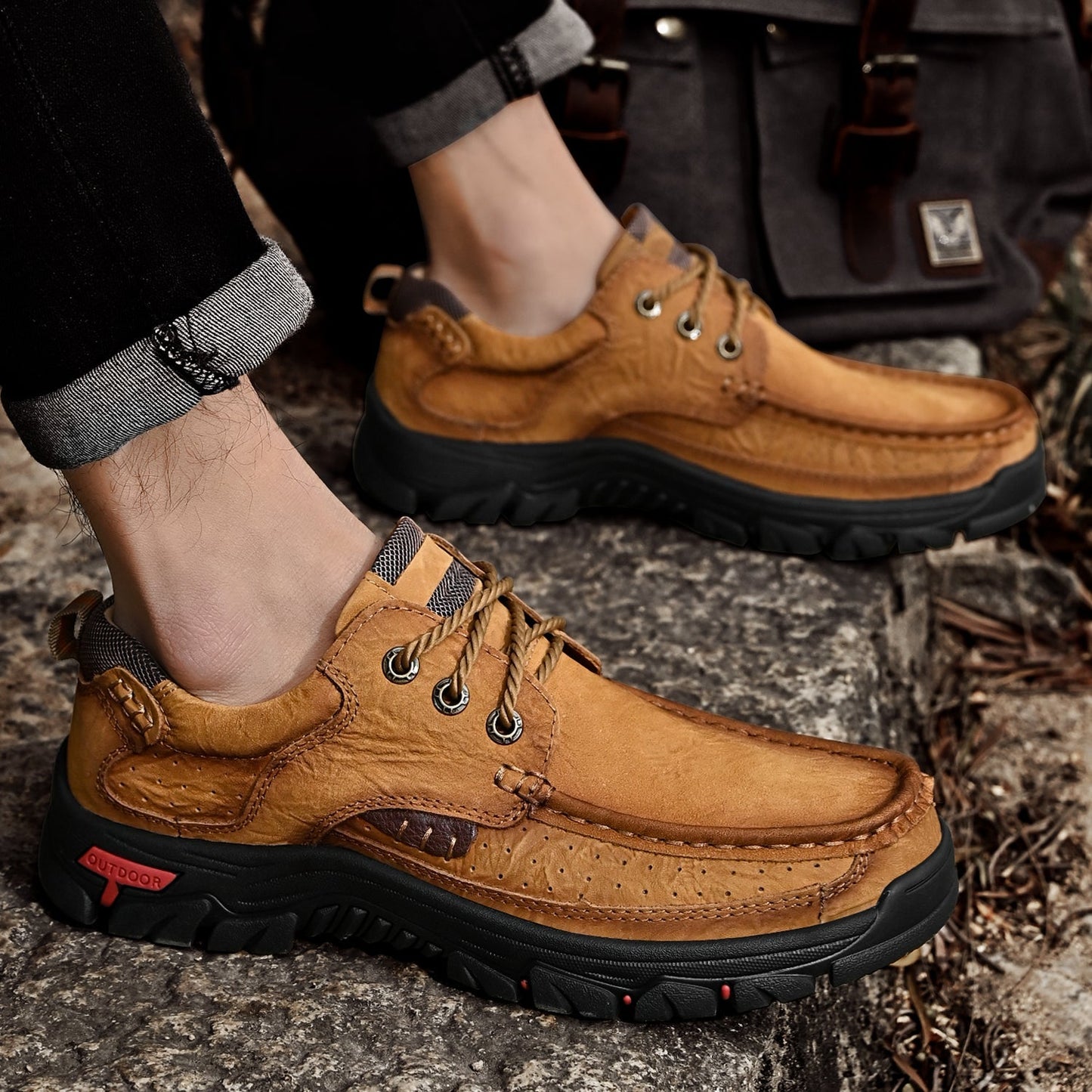 Men's Orthopedic Comfort Lace-Up Boots with Enhanced Traction and Pain Relief