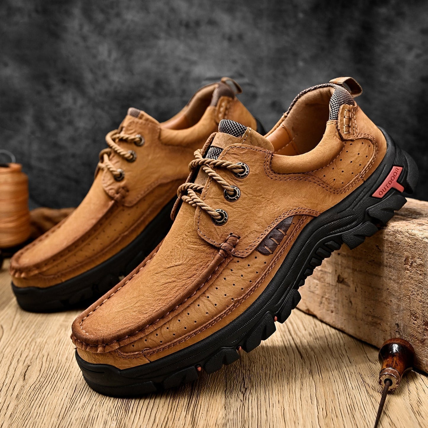 Men's Orthopedic Comfort Lace-Up Boots with Enhanced Traction and Pain Relief