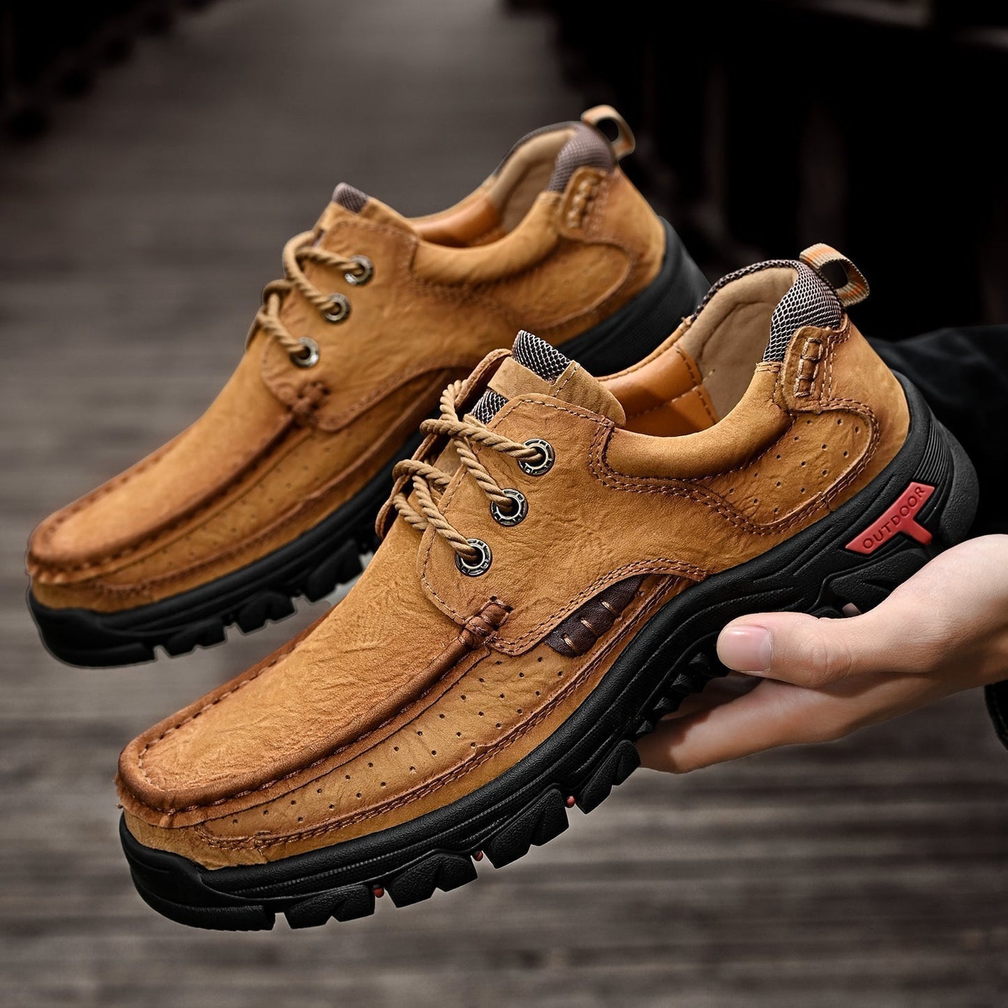 Men's Orthopedic Comfort Lace-Up Boots with Enhanced Traction and Pain Relief