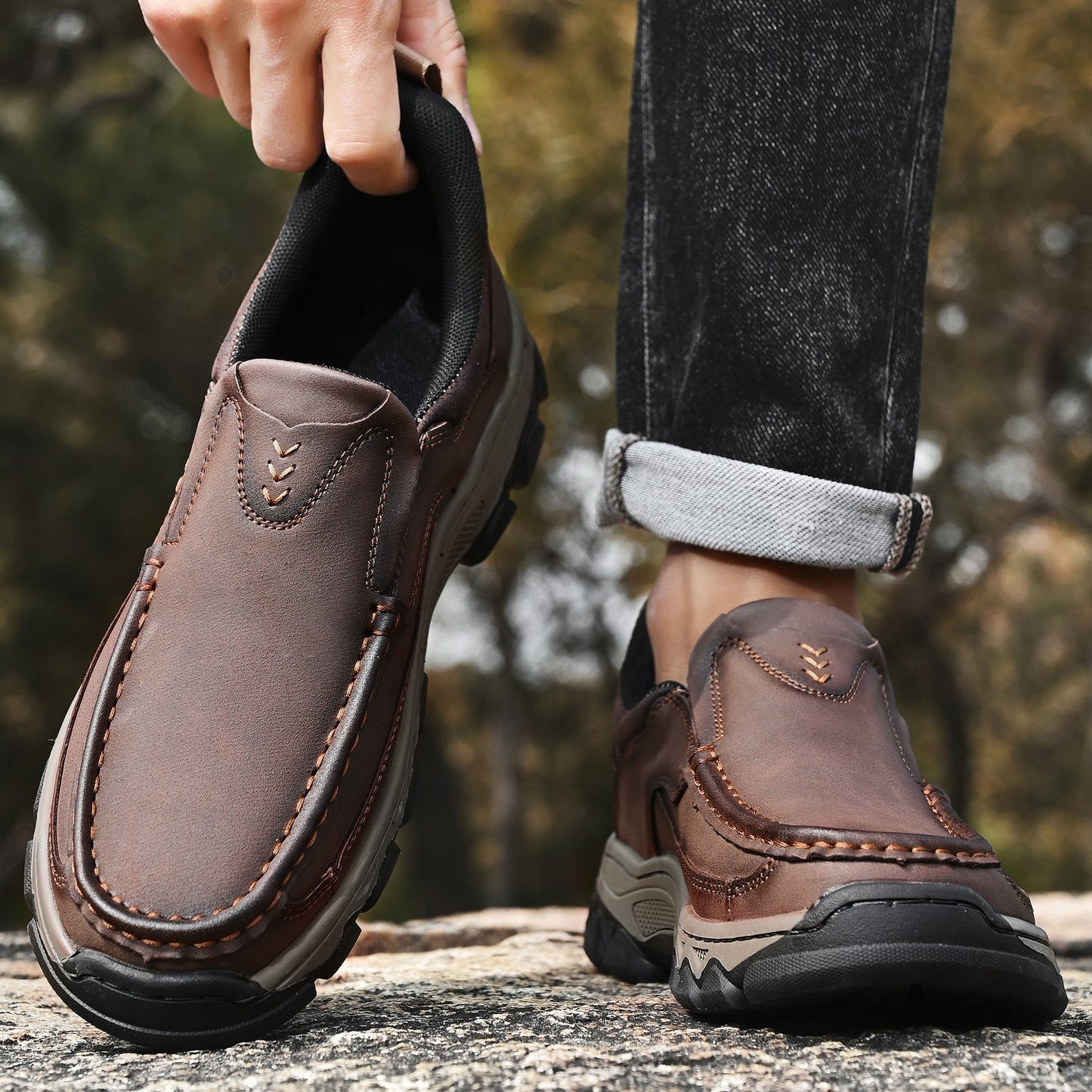 Men's Orthopedic Slip-On Walking Shoes with Posture Support