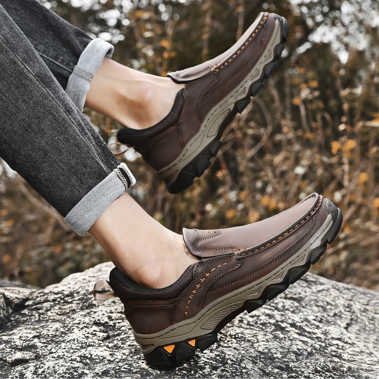 Men's Orthopedic Slip-On Walking Shoes with Posture Support