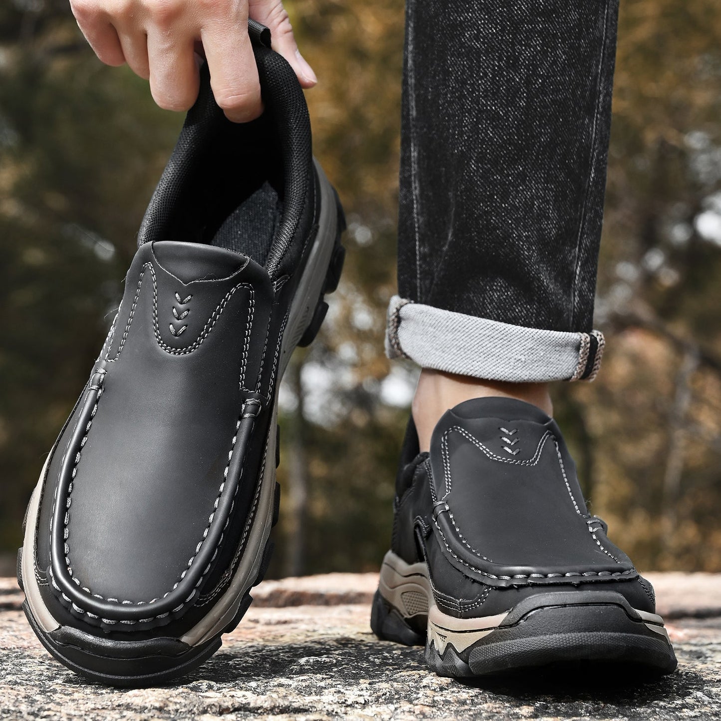 Men's Orthopedic Slip-On Walking Shoes with Posture Support