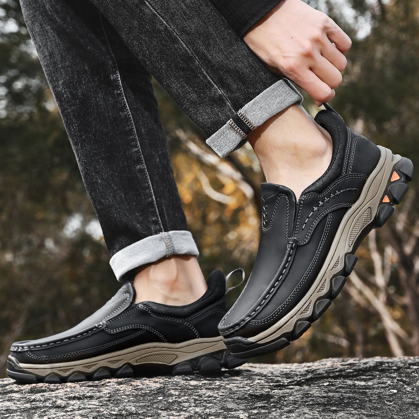 Men's Orthopedic Slip-On Walking Shoes with Posture Support