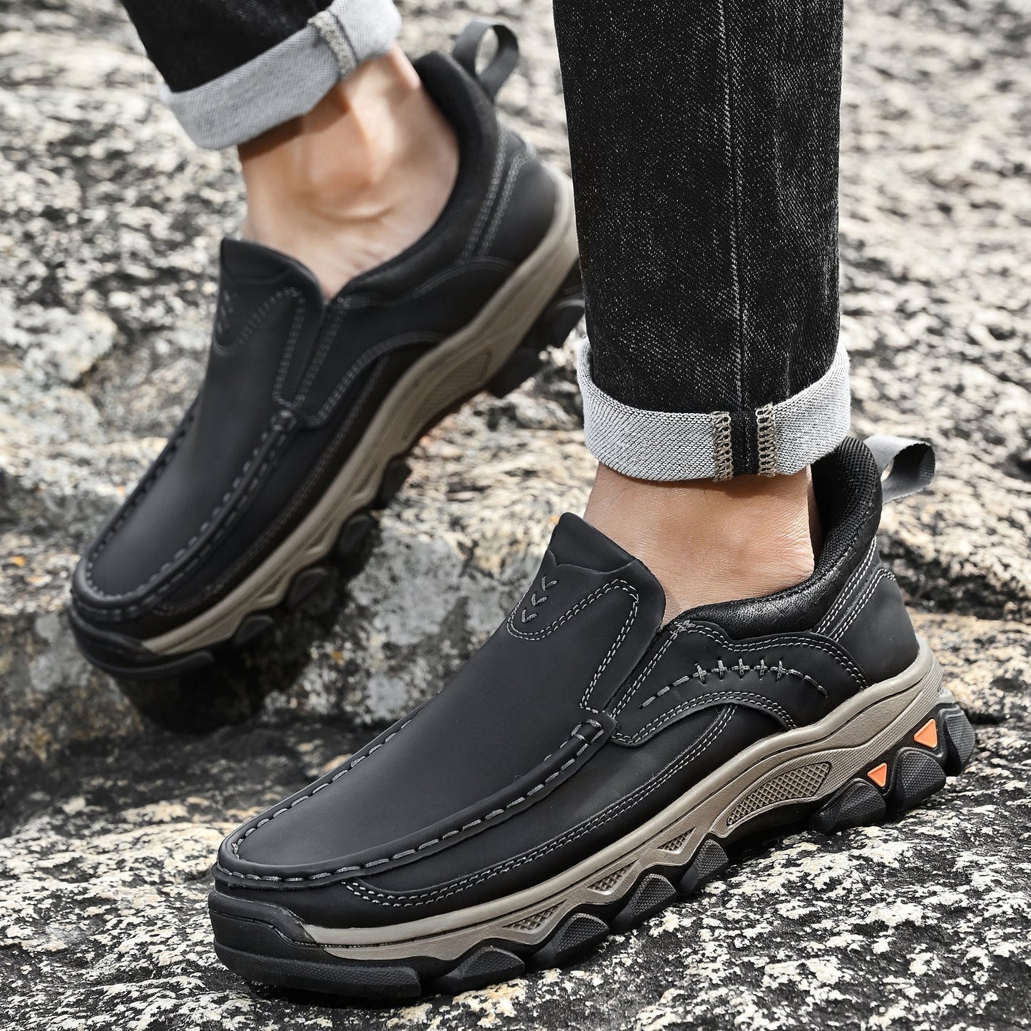 Men's Orthopedic Slip-On Walking Shoes with Posture Support