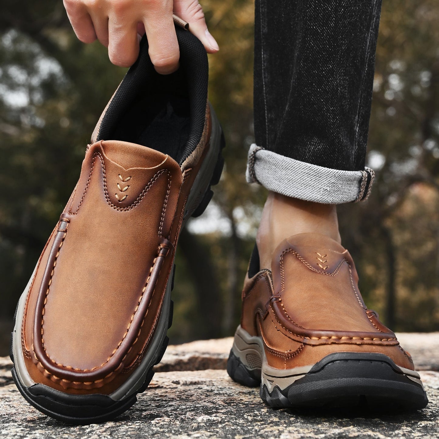 Men's Orthopedic Slip-On Walking Shoes with Posture Support