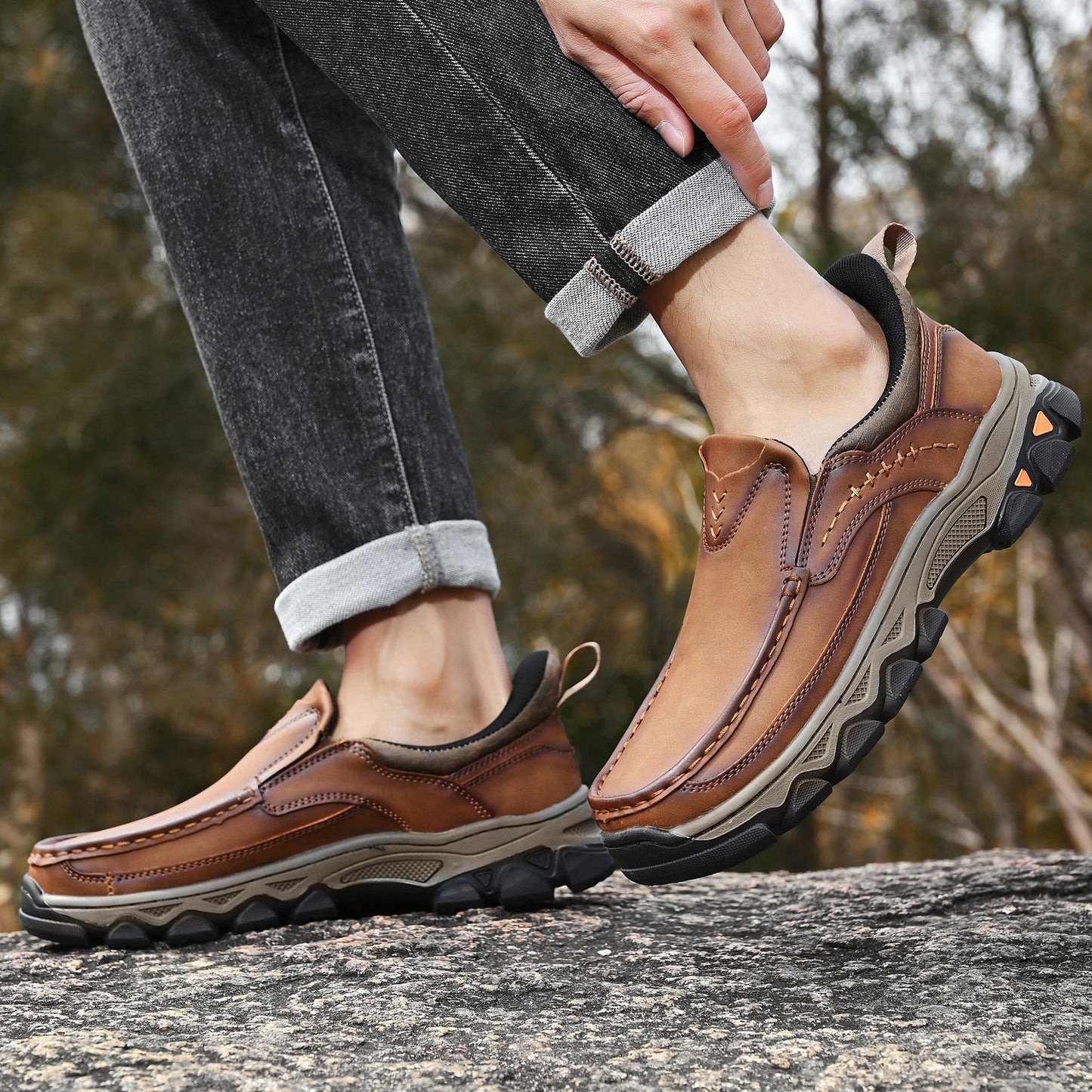 Men's Orthopedic Slip-On Walking Shoes with Posture Support