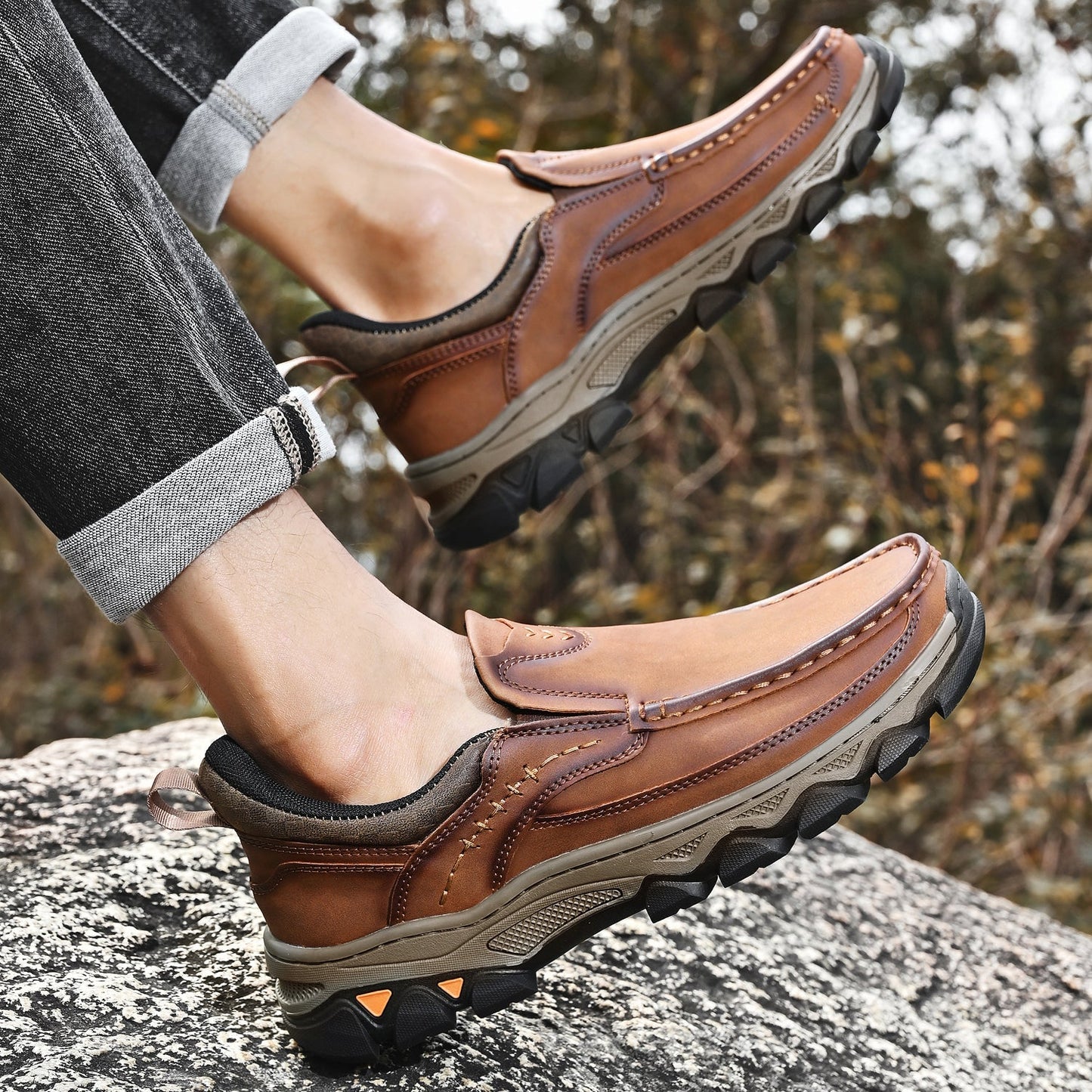 Men's Orthopedic Slip-On Walking Shoes with Posture Support