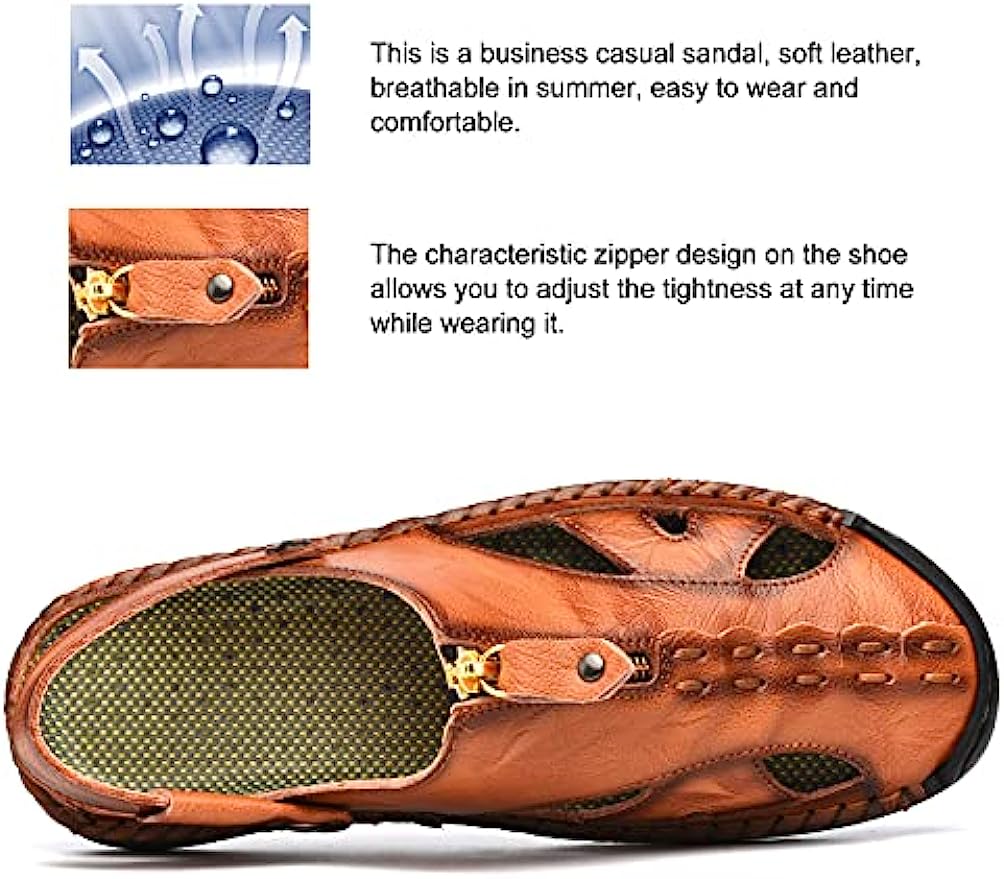 Men's Closed Toe Outdoor Sandals with Breathable Insole
