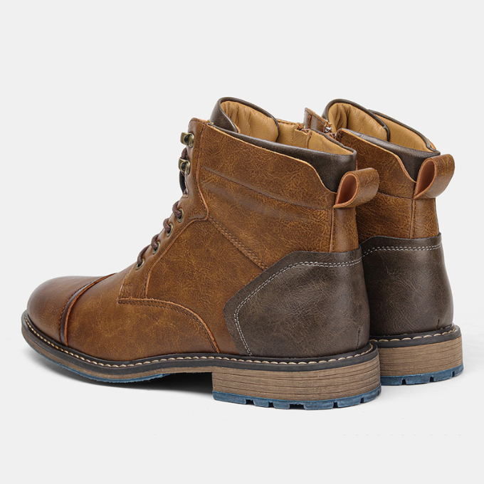 Men's Casual Premium Leather Boots with Side Zipper