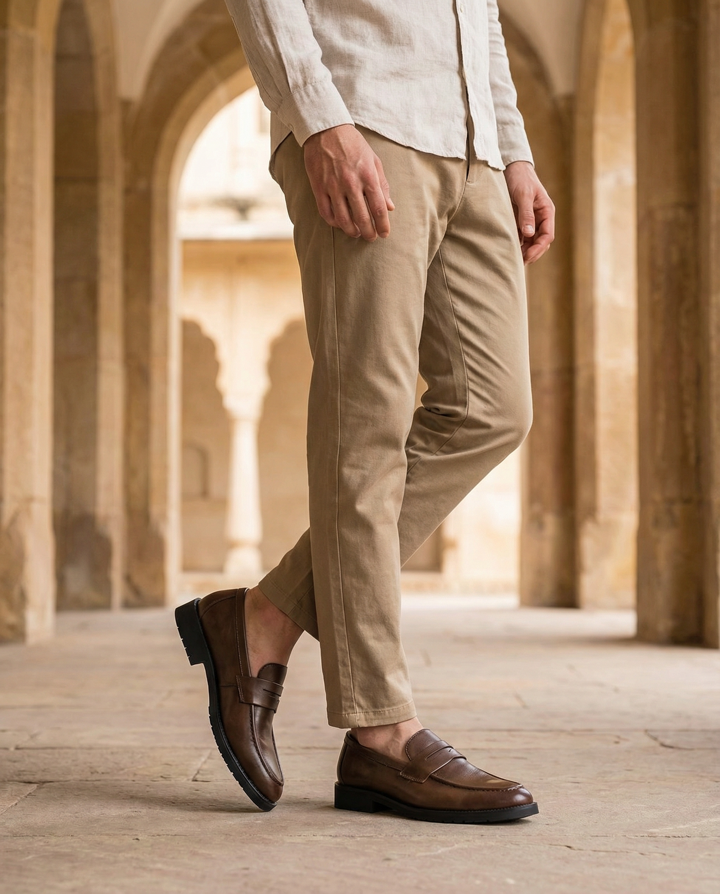 Men's Premium Slip-On Loafers with Hand-Finished Stitching
