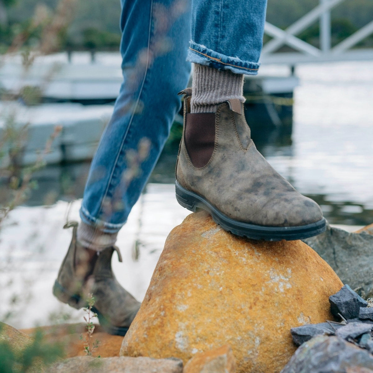 Men's Premium Leather Chelsea Boots with Pull Tab
