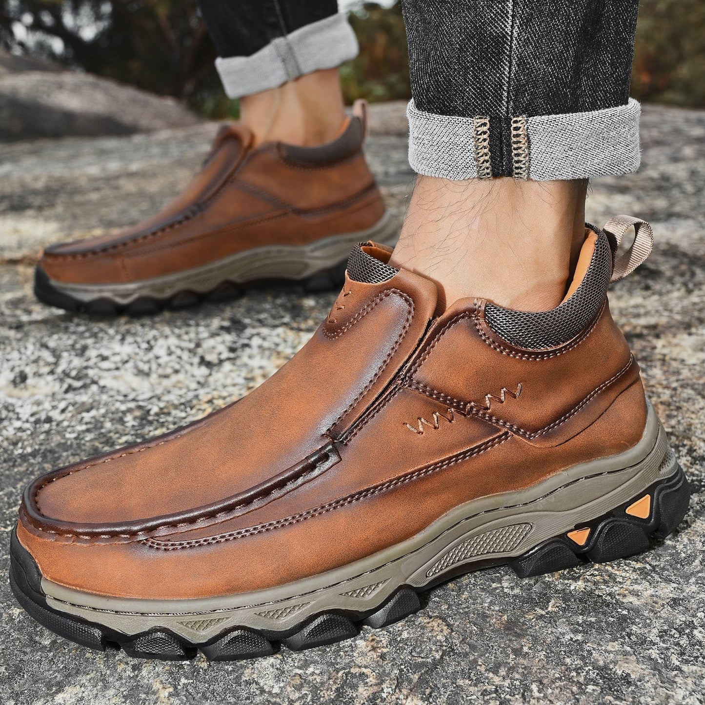 Men's Orthopedic Slip-On Walking Shoes for Comfort and Support