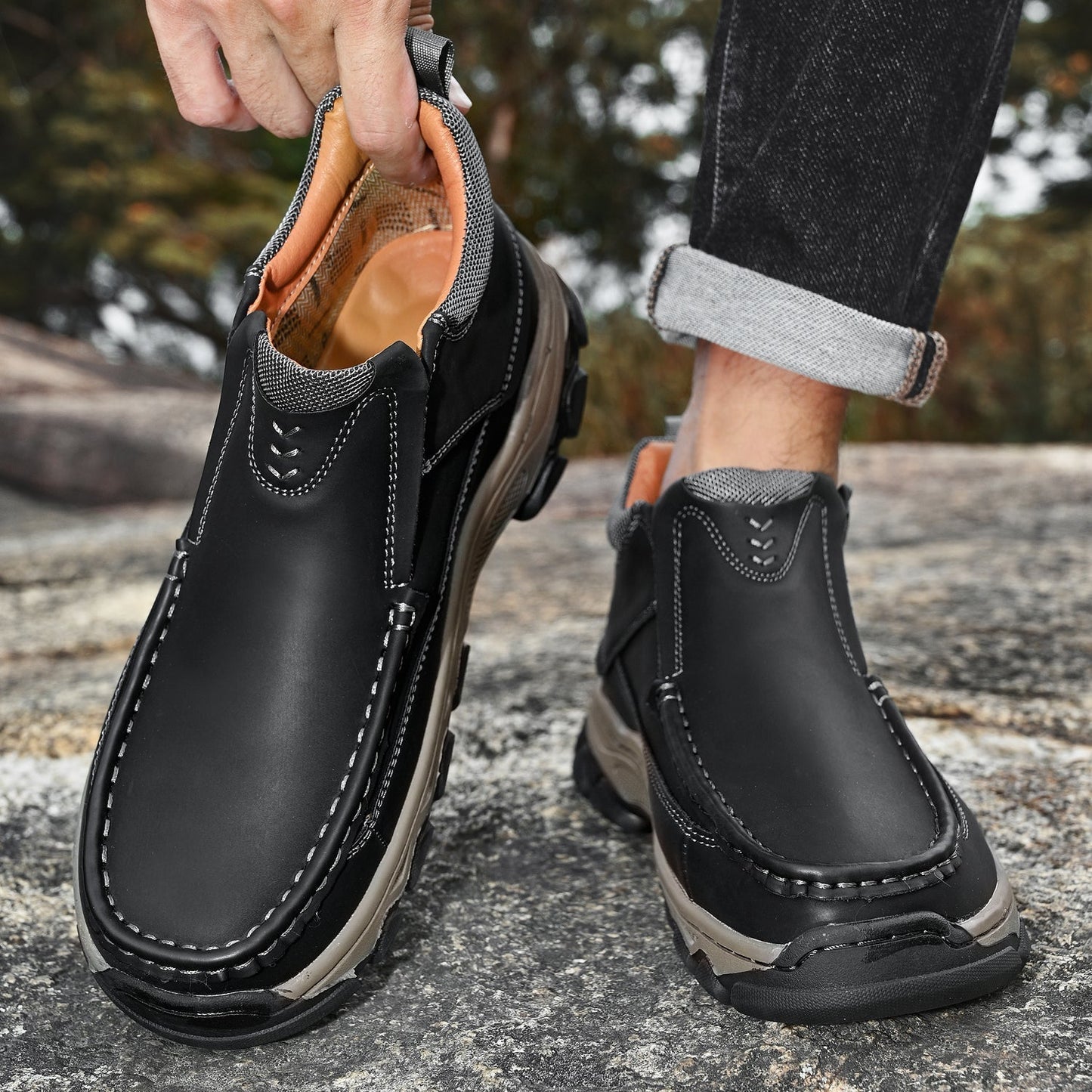 Men's Orthopedic Slip-On Walking Shoes for Comfort and Support