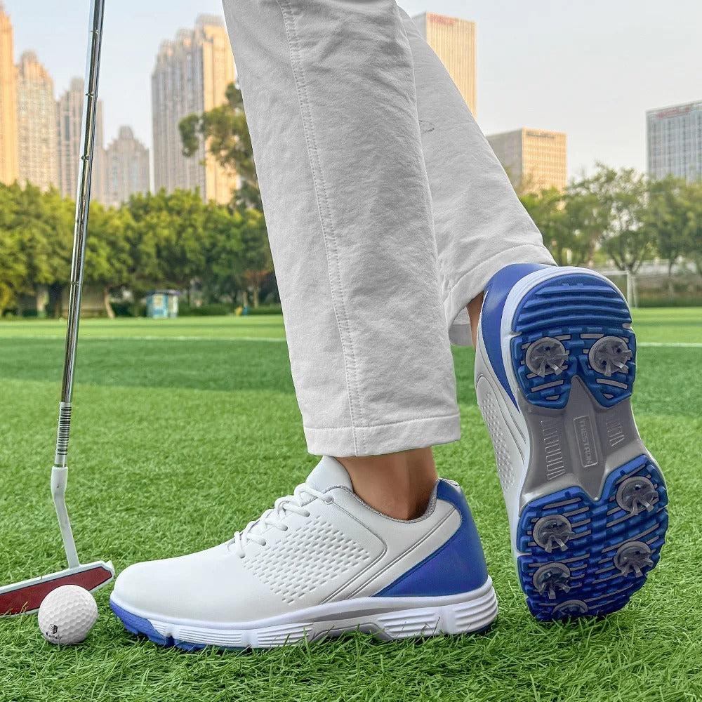 Men's Lightweight Water-Resistant Spiked Golf Shoes