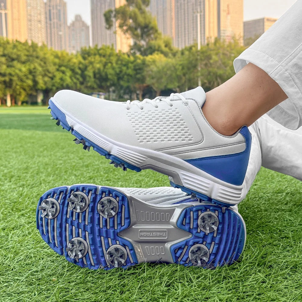 Men's Lightweight Water-Resistant Spiked Golf Shoes