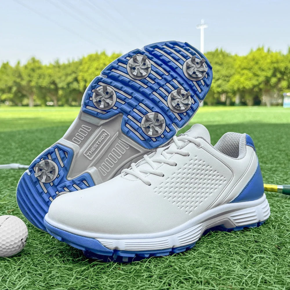 Men's Lightweight Water-Resistant Spiked Golf Shoes