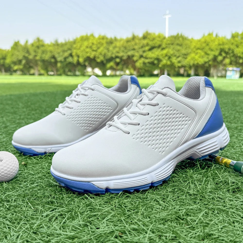 Men's Lightweight Water-Resistant Spiked Golf Shoes