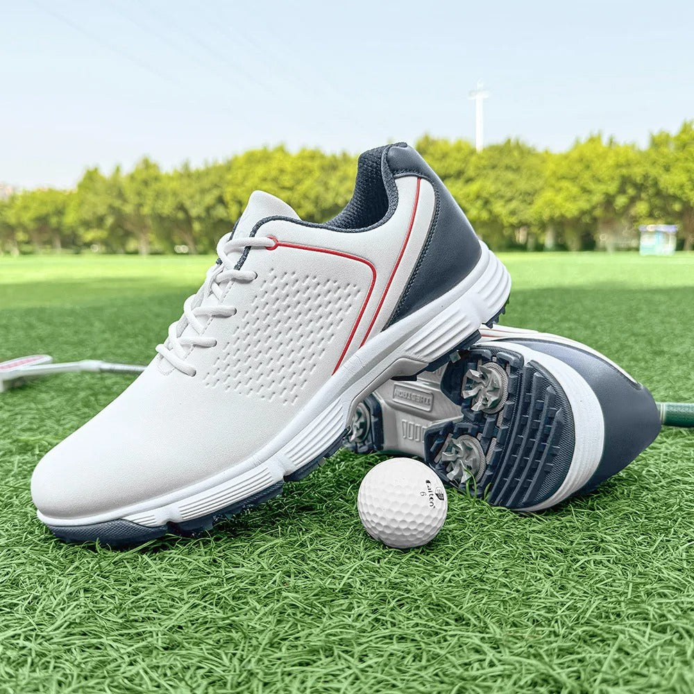 Men's Lightweight Water-Resistant Spiked Golf Shoes
