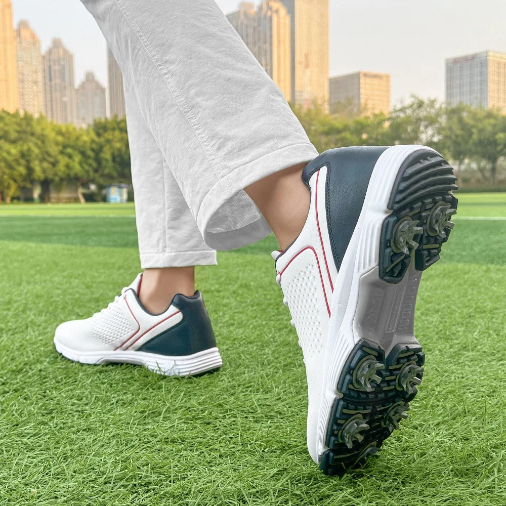 Men's Lightweight Water-Resistant Spiked Golf Shoes