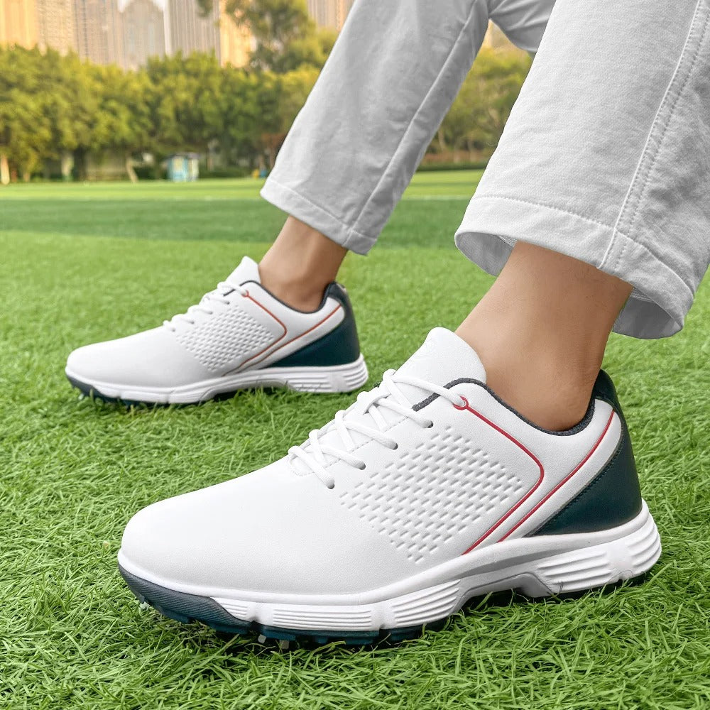 Men's Lightweight Water-Resistant Spiked Golf Shoes