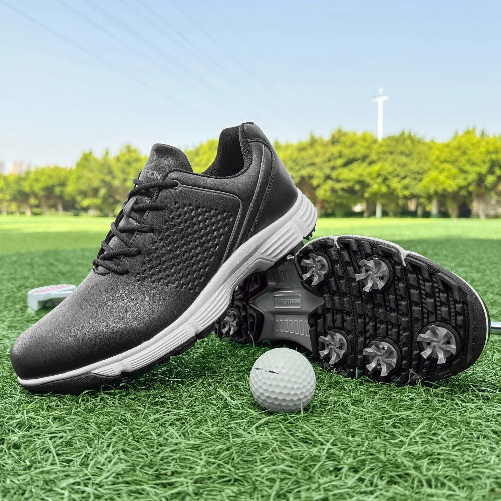 Men's Lightweight Water-Resistant Spiked Golf Shoes