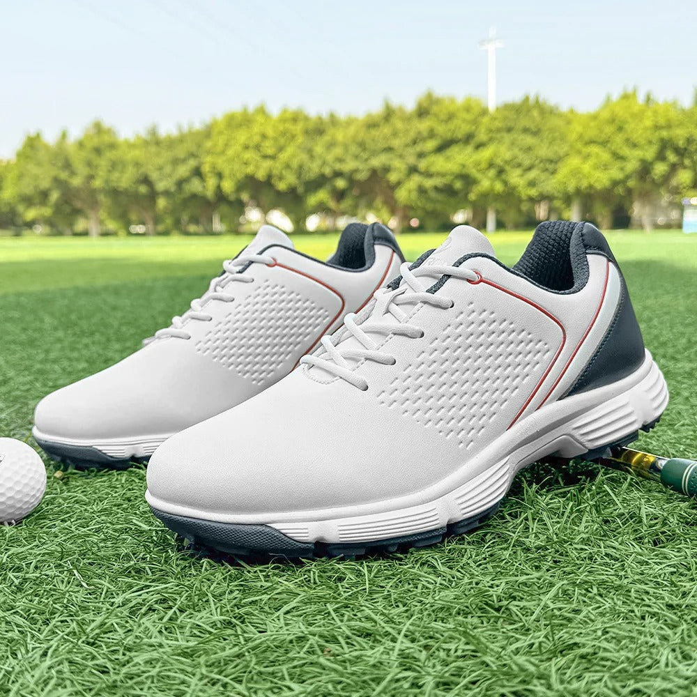 Men's Lightweight Water-Resistant Spiked Golf Shoes
