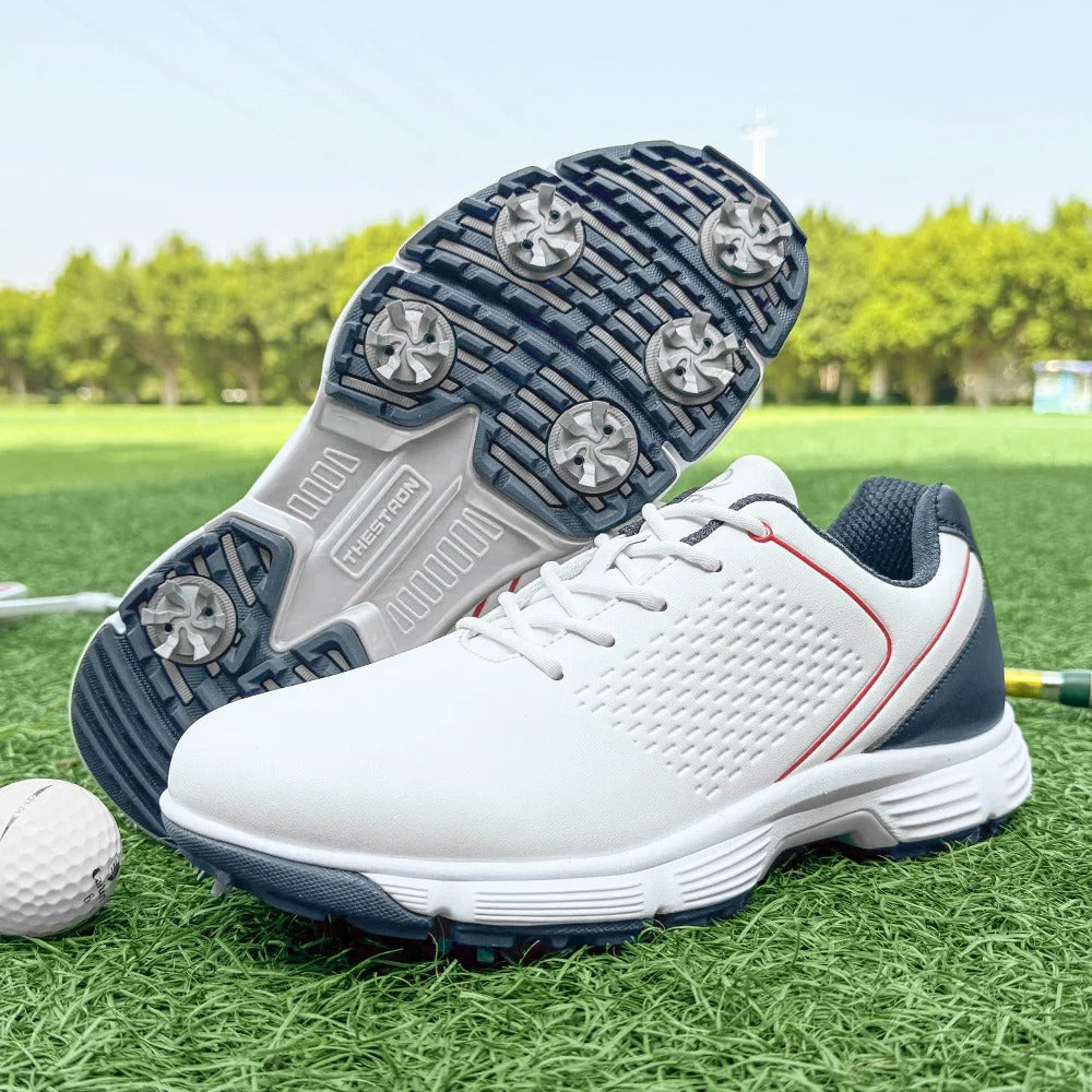 Men's Lightweight Water-Resistant Spiked Golf Shoes