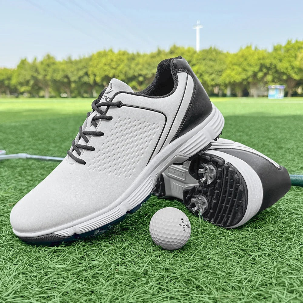 Men's Lightweight Water-Resistant Spiked Golf Shoes