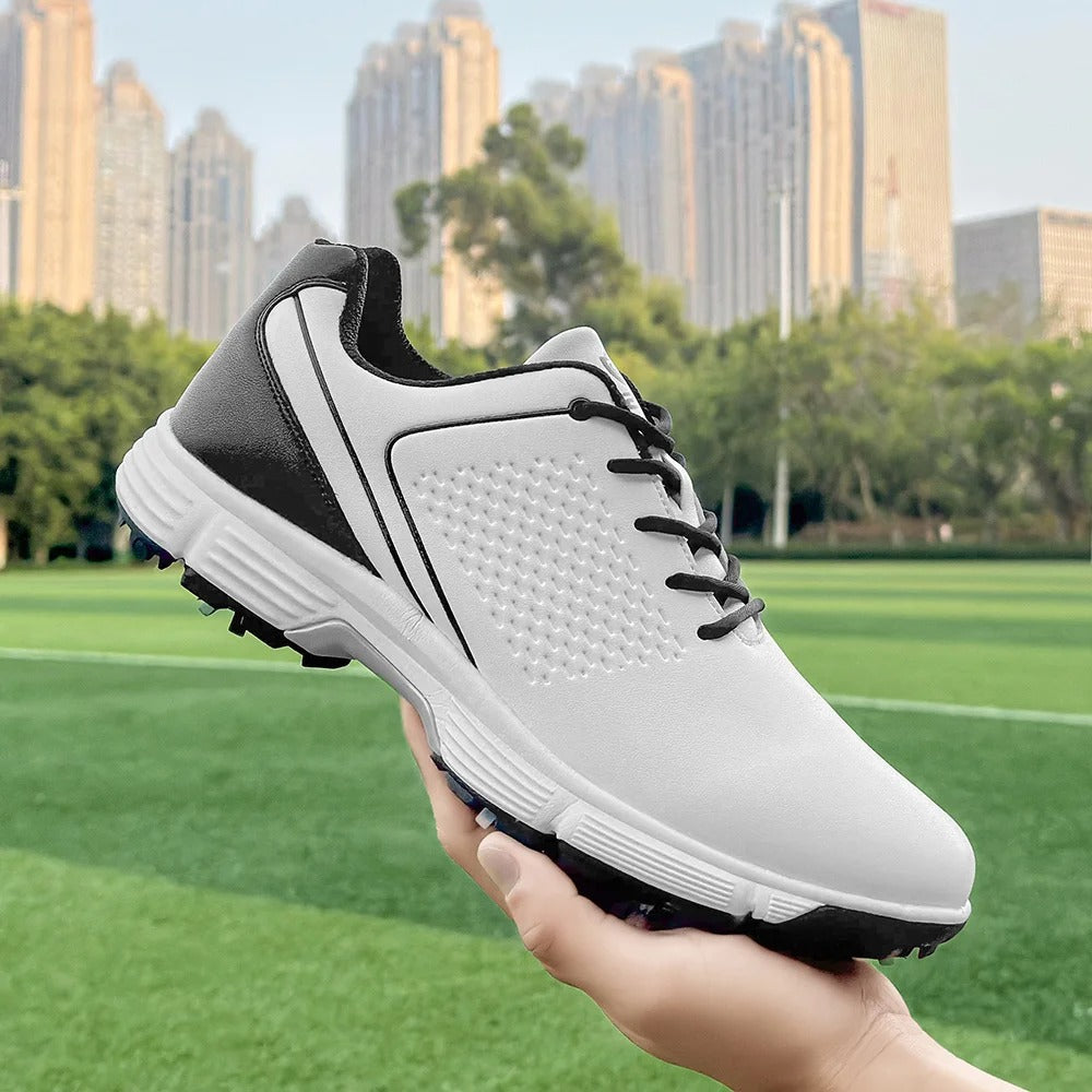 Men's Lightweight Water-Resistant Spiked Golf Shoes