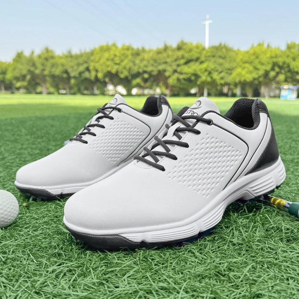 Men's Lightweight Water-Resistant Spiked Golf Shoes