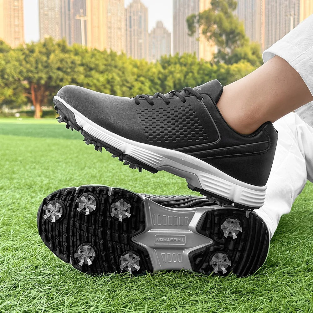 Men's Lightweight Water-Resistant Spiked Golf Shoes