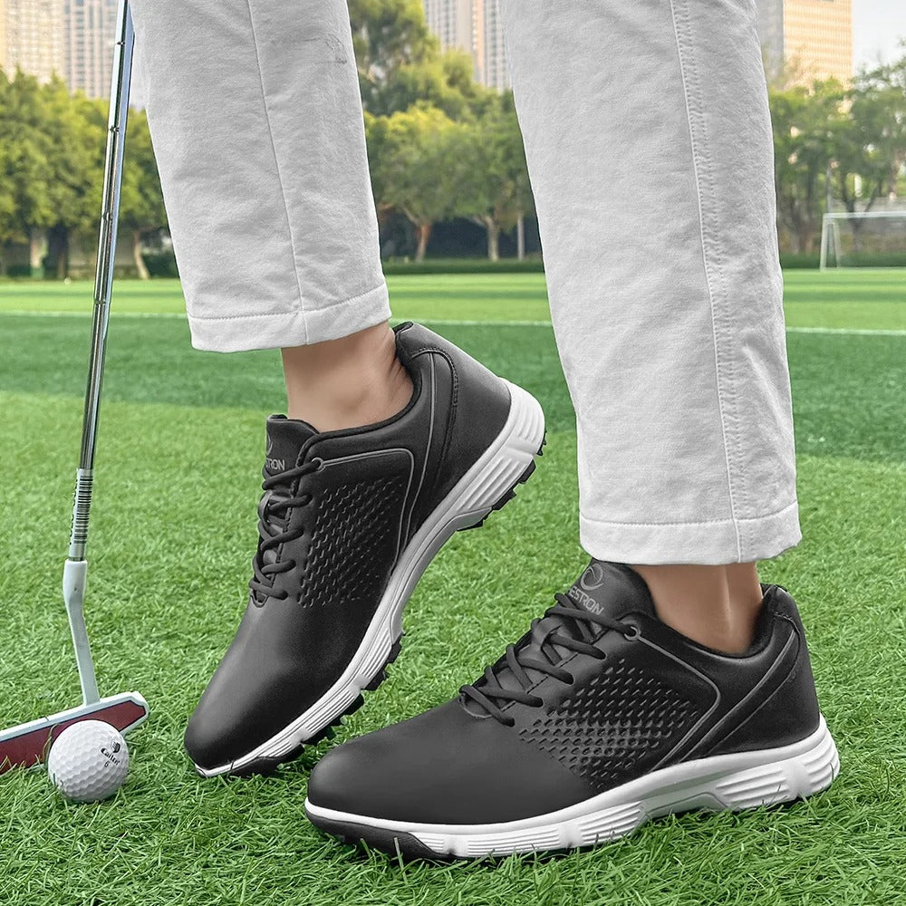 Men's Lightweight Water-Resistant Spiked Golf Shoes