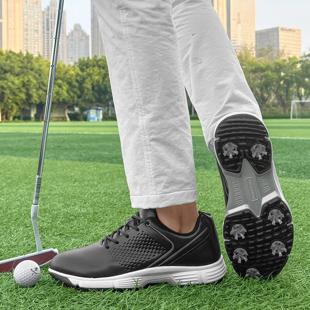 Men's Lightweight Water-Resistant Spiked Golf Shoes