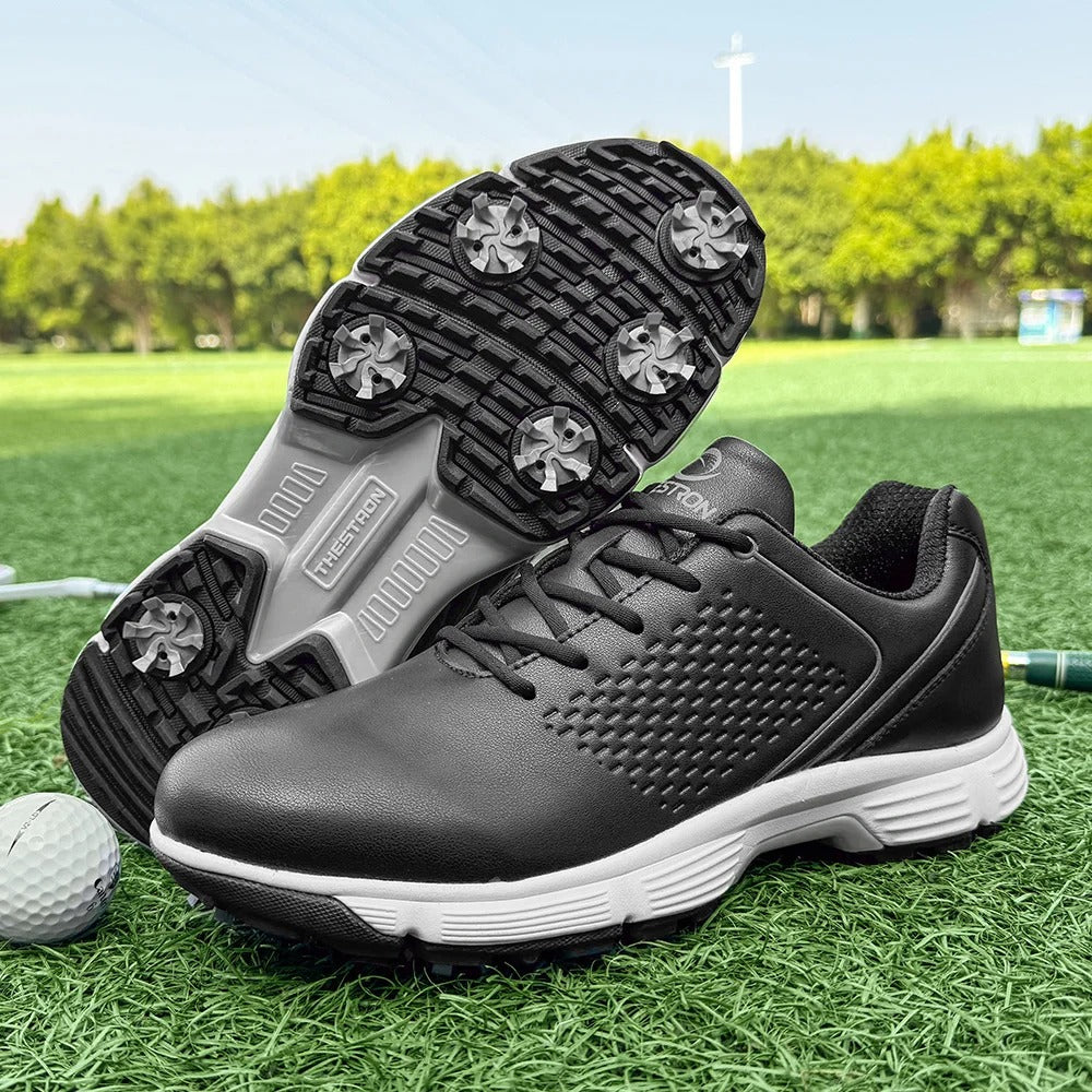 Men's Lightweight Water-Resistant Spiked Golf Shoes