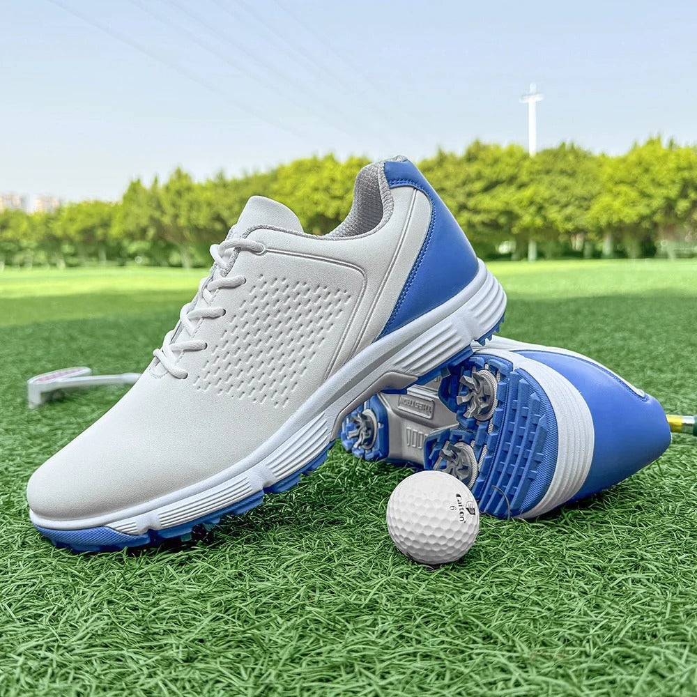 Men's Lightweight Water-Resistant Spiked Golf Shoes