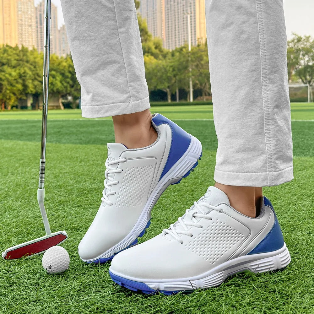 Men's Lightweight Water-Resistant Spiked Golf Shoes